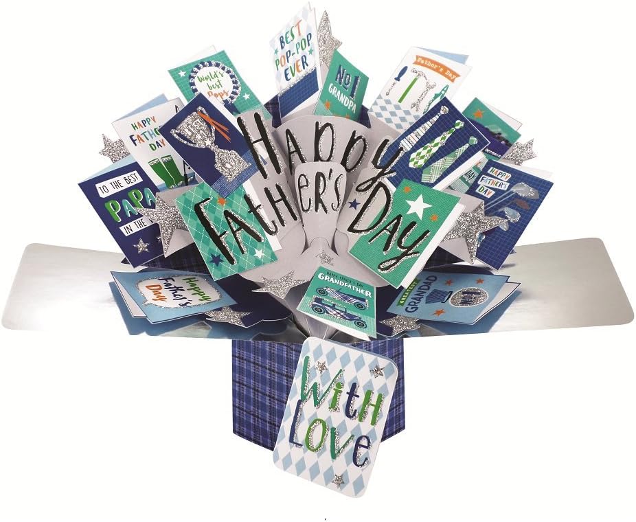 Happy Father's Day Pop-Up Greeting Card Second Nature 3D Pop Up Cards, Blue