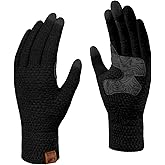 Jökulríki Womens Gloves with Touchscreen Winter Chenille Warm Knit Glove for Cold Weather