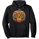 Day of the Dead Pumpkin, Dia De Los Muertos, Sugar Skull, Pullover Hoodie