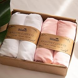 Baby Bassinet Sheets 4 Pack Compatible with
