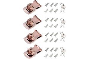 I-EASYDWW, Keyed Hasp Locks, 2.5 Inch, Twist Knob Keyed Locking Hasp, Cabinet Locks, Cabinet Locks with Keys, for Drawer, Cabinets and More, Zinc Alloy with Iron Chrome Plating, Red, 4 Pack