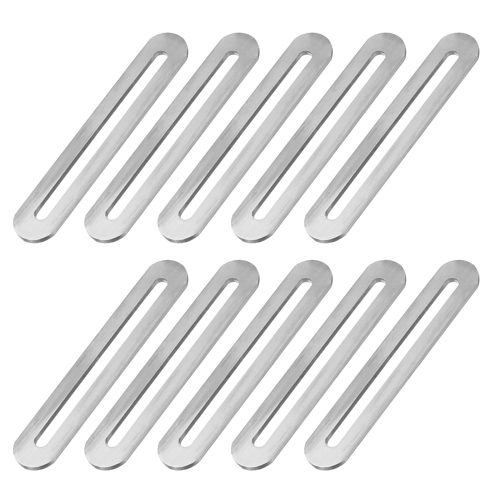 PATIKIL 4 3/10" Adjustable Flat Mending Plate with Slot, 10 Pcs Slidable Slotted Flat Straight Mending Plate Support Brace Brackets for Wood Furniture, Silver