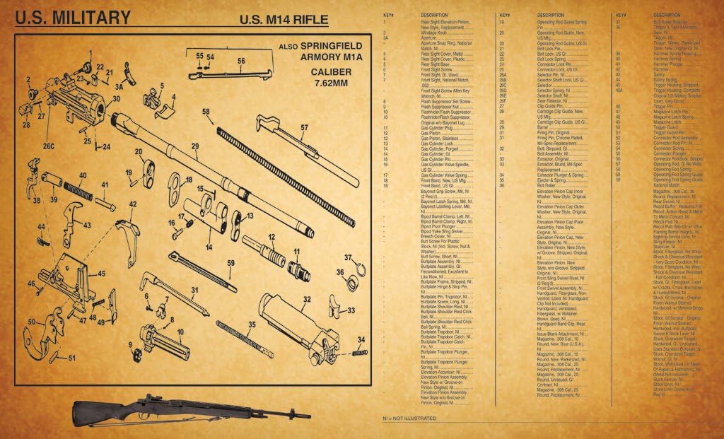 M14/M1A Gun Doormat 18" X 30"