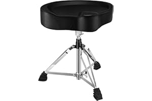 Donner Adjustable Drum Throne, Padded Stool Motorcycle Style Drum Chair for Music Show