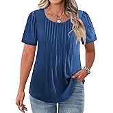 IN'VOLAND Womens Plus Size Tops Tunic Short Sleeve Crew Neck Shirts Casual Summer Blouse 1X-5X