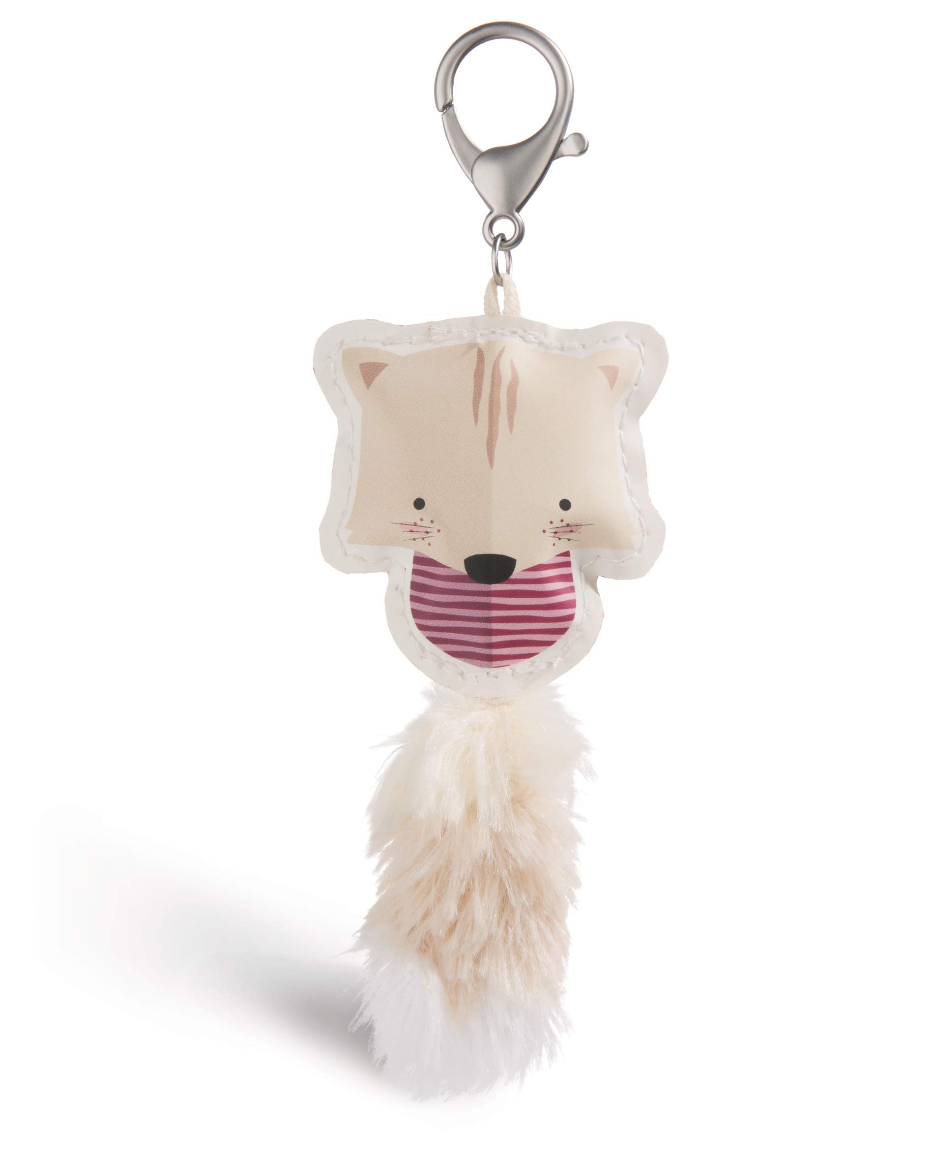 Nici 45580 Cat Beige 12 cm Faux Leather Bag Charm, Multicoloured, 12cm