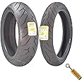 Pirelli Diablo Rosso II Tire Set with Keychain: 120/70 ZR 17 M/C (58W) TL (K) Front & 190/55 ZR 17 M/C (75W) TL Rear Motorcycle Tires- Sport Performance for Road Use