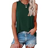 Smile Fish Women Crewneck Flowy Loose Fit Tank Top Sleeveless Summer Tops Shirts