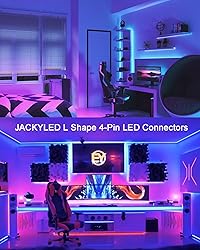 JACKYLED L Shape 8mm 4-Pin LED Strip Connectors