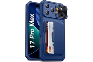 Vihibii for iPhone 17 Pro Max Wallet Case with Card Holder (4 Cards) [RFID Blocking] & Slide Camera Cover & Raised Edges Protect Screen, Shockproof Rugged Cover for iPhone 17 Pro Max 6.9" 2025, Blue