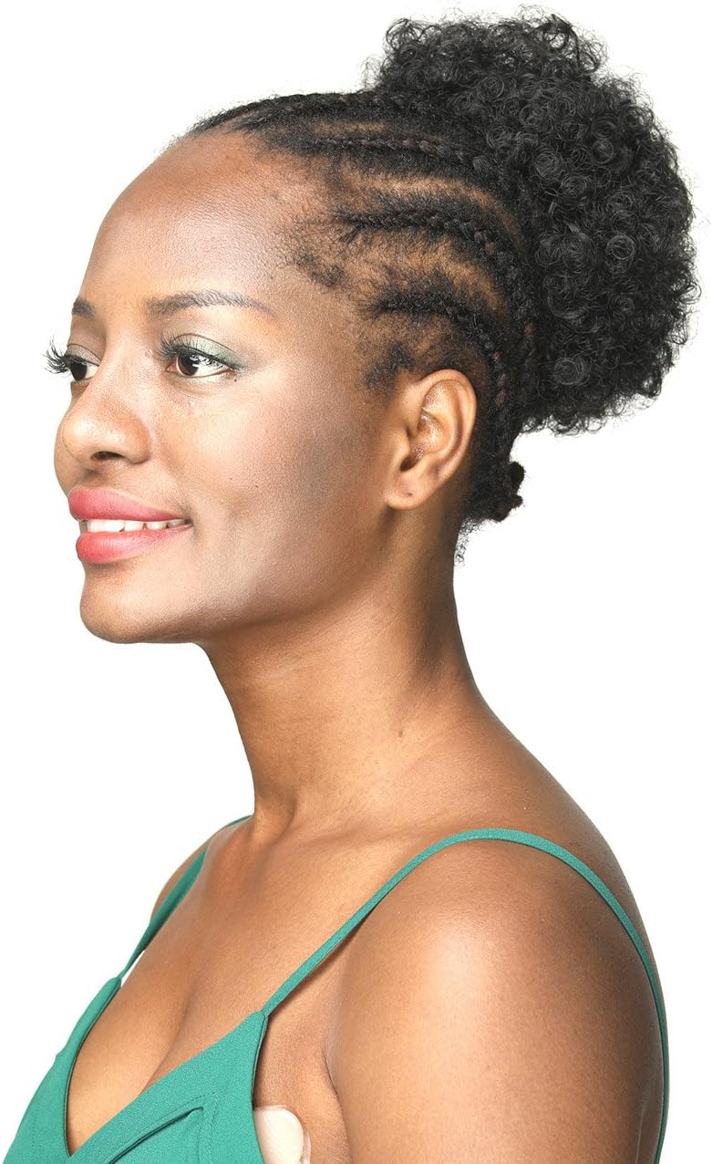 GOTTA Synthetic Hair Pieces for Black Women Hair Buns Extension Kinky Curly 6'' Ladies Chignon Clip in Donut Updo for Woman, Dark Brown