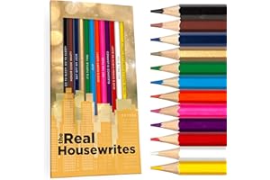 PUN LABS The Real Housewrites Colored Pencil Set for Fans of The Real Housewives | Set of 12 Real Housewives-Inspired Parody Pencils | Each Color Pencil is Foil-Stamped with Clever Show References
