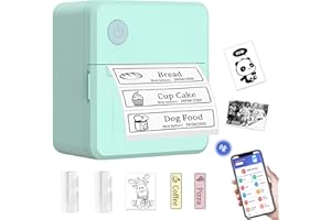 LECHPRO® Label Makers, Label Maker Machine with Tape, Bluetooth Label Maker, Portable Thermal 2 Inch Label Printer for Small Business, Barcode, Address, Logo, Clothing, Sticker Printer for Phones