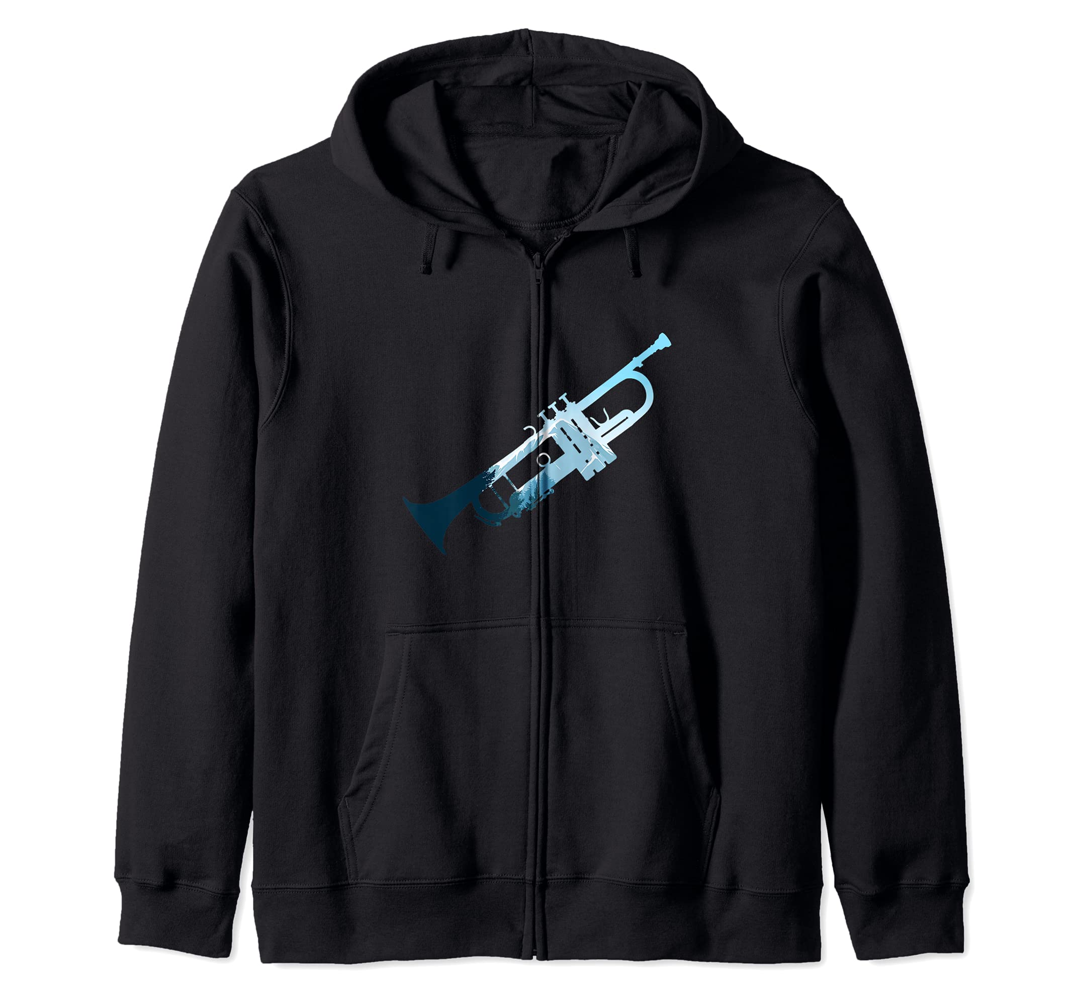 Landscape Trumpet Instrument Gift For Trumpeter Zip Hoodie