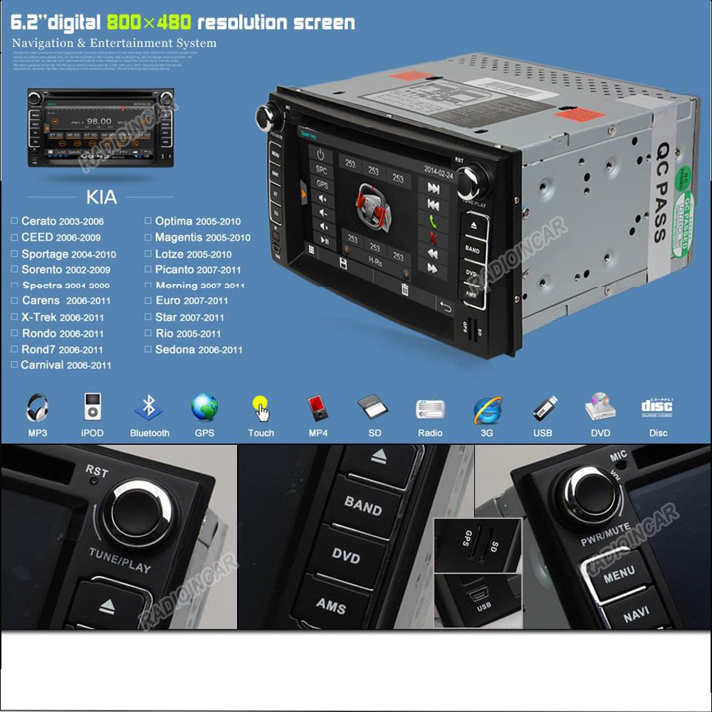 Witson Car DVD GPS Stereo for KIA Optima/Cerato/Spectra/Sorento/Carens/Sportage/Carnival/CEED/RIO/Rondo/Lotze  /X-Trek/Sedona/Picanto/Morning/Naza/Pride/VQ ...