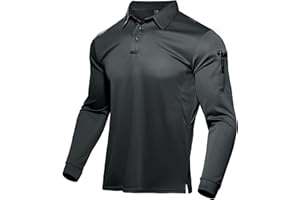 Haimont Men's Performance Dry Fit Polo Shirt Short and Long Sleeve Golf Collared T-Shirts for Tactical Outdoor Hiking