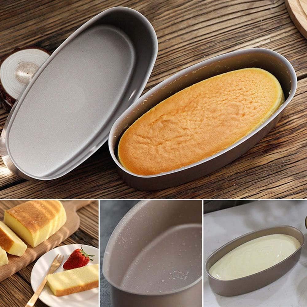 EORTA 8 Inch Cheesecake Mold Oval Shaped Cake Pan NonStick Loaf Mold
