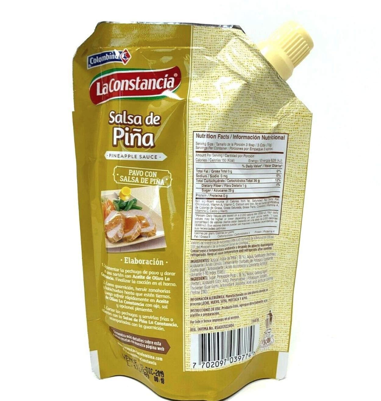 Amazon.com : Colombian Pineapple Sweet Sauce Salsa De Piña ...