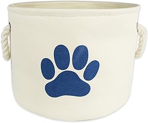 Bone Dry Collapsible Bin, Small Round, Off-White