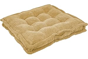 RULAER Square Meditation Floor Pillow for Adults 6 inch Thick Soft Durable Tufted Floor Cushions for Yoga Living Room Big Pillows for Tatami Couch with Double Piping and Carrying Handles