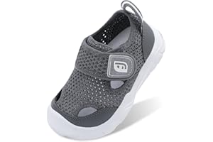 JOINFREE Toddler Water Shoes Wide Toe Box Barefoot Kids Sandals Quick-Dry Aqua Sneakers with Anti-Collision Toe for Swim Pool