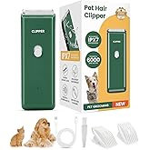 Tawiijou Pet Clippers for Dog Hair Grooming Low Noise, Rechargeable Cordless Cat Shaver with Ceramic Blade,Portable Pet Hair Trimmer for Matted & Long Hair