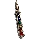 Natural Chakra Healing Necklace 7 Crystal Pendant Energy Balancing Reiki Wire Wrapped