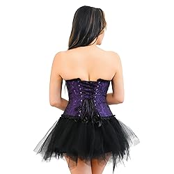 frawirshau Corsets for Women Lace Up Overbust Black