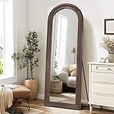 ABSWHLM Solid Wood Full Length Mirror - 65"x22" Arched Floor Mirror, Free Standing & Wall Mounted - Elegant Design for Bedroo