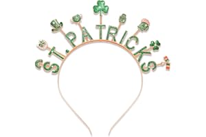 CEALXHENY St. Patrick's Day Headbands, Glitter Rhinestone Shamrock Headbands Lucky Irish Hairbands St Patrick's Day Accessories (St.Partick's Day)