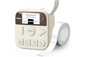 Makeid Label Maker Machine with Tape, S1 Pro Bluetooth LCD Display Labeler, One-Click Quick Print Inkless Magnetic Label Printer for Kitchen Home School Office Organization