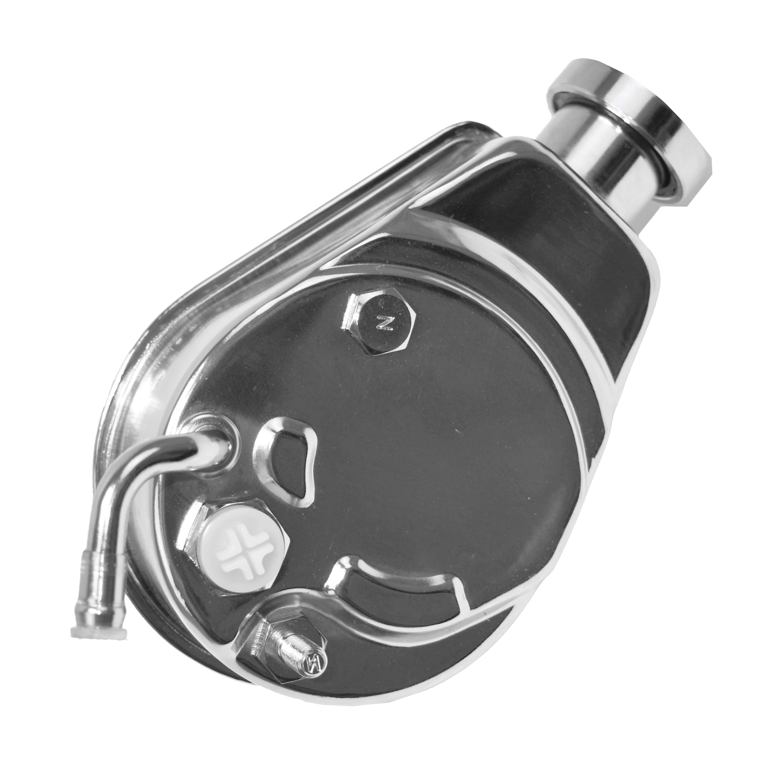 Photo 1 of A-Team Performance Chrome Power Steering Pump Kit - JM2000C Saginaw P Series, Chrome Aluminum - Smooth Steering Control for Classic Cars & Engine Swaps - Compatible with GM Vehicles 1955-1976