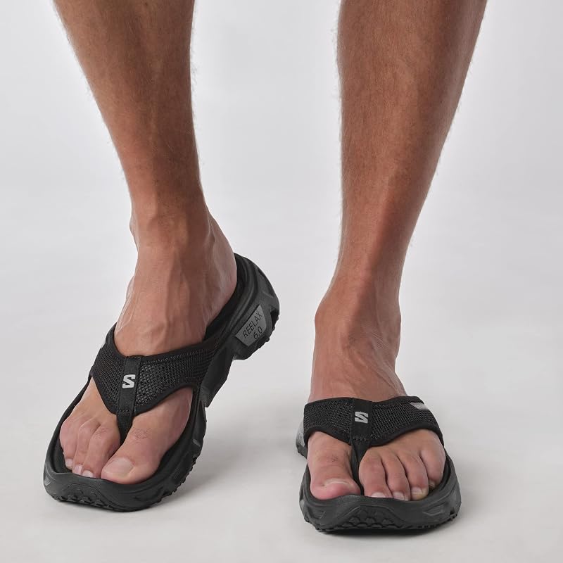 Reelax Break 6.0 Sandalias Hombre Verano con Entresuela y Plantilla EVA, Ligeras, Cómodas, Suaves y sin Custuras, Confort pies, Black, 40 2/3