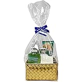 Bath & Body Works Cucumber Melon Gold Woven Basket 4 Piece Gift Set - Fine Fragrance Mist, Body Cream, Body Lotion and Shower Gel With a Natural Oats Sample Soap.