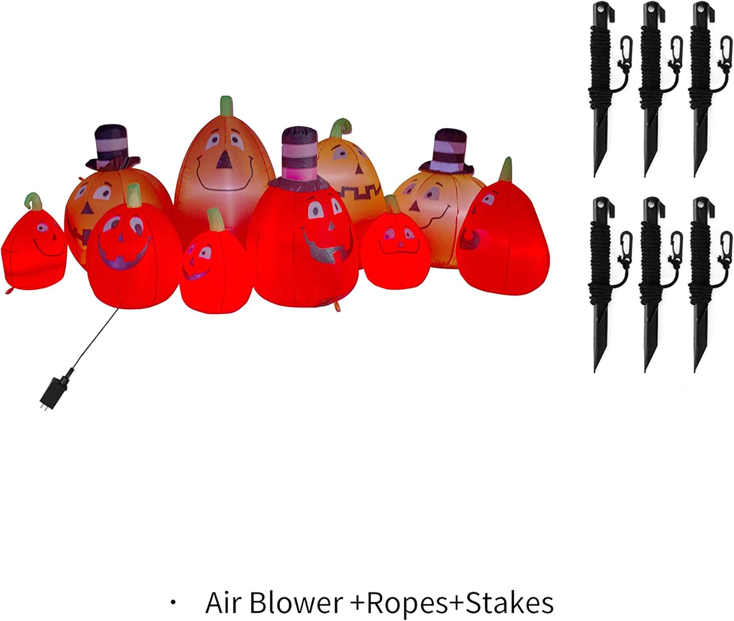 AJY 10 Feet Wide Stacked Pumpkins Halloween Inflatable LED Lights Decor Outdoor Indoor Holiday Decorations,Blow up Lighted Yard Decor, Lawn Inflatables Home Family Outside: Garden & Outdoor