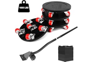 SHTALHST Furniture Dolly, Furniture Movers with 6 Wheels, 360° Rotation Wheels Furniture Lifter Set, Extended Handle Design Anti-Slip Wheels 1600 Lbs Load Capacity for Heavy Furniture