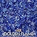Golden Flame 1/4-Inch Fire Glass | Natural Gas or Propane | Fire Pit, Table, and Fireplace | Indoor or Outdoor | Brilliant Jewel-Like Color | Caribbean Blue Reflective (10lbs)