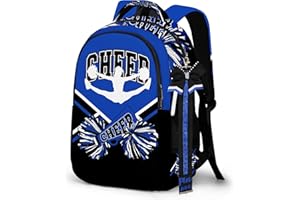 PAXIAROY Cheerleader Backpack with Cheer Pin Strap, Backpack For Cheerleading, Cheerleader Gifts for Team Women (Black Blue)
