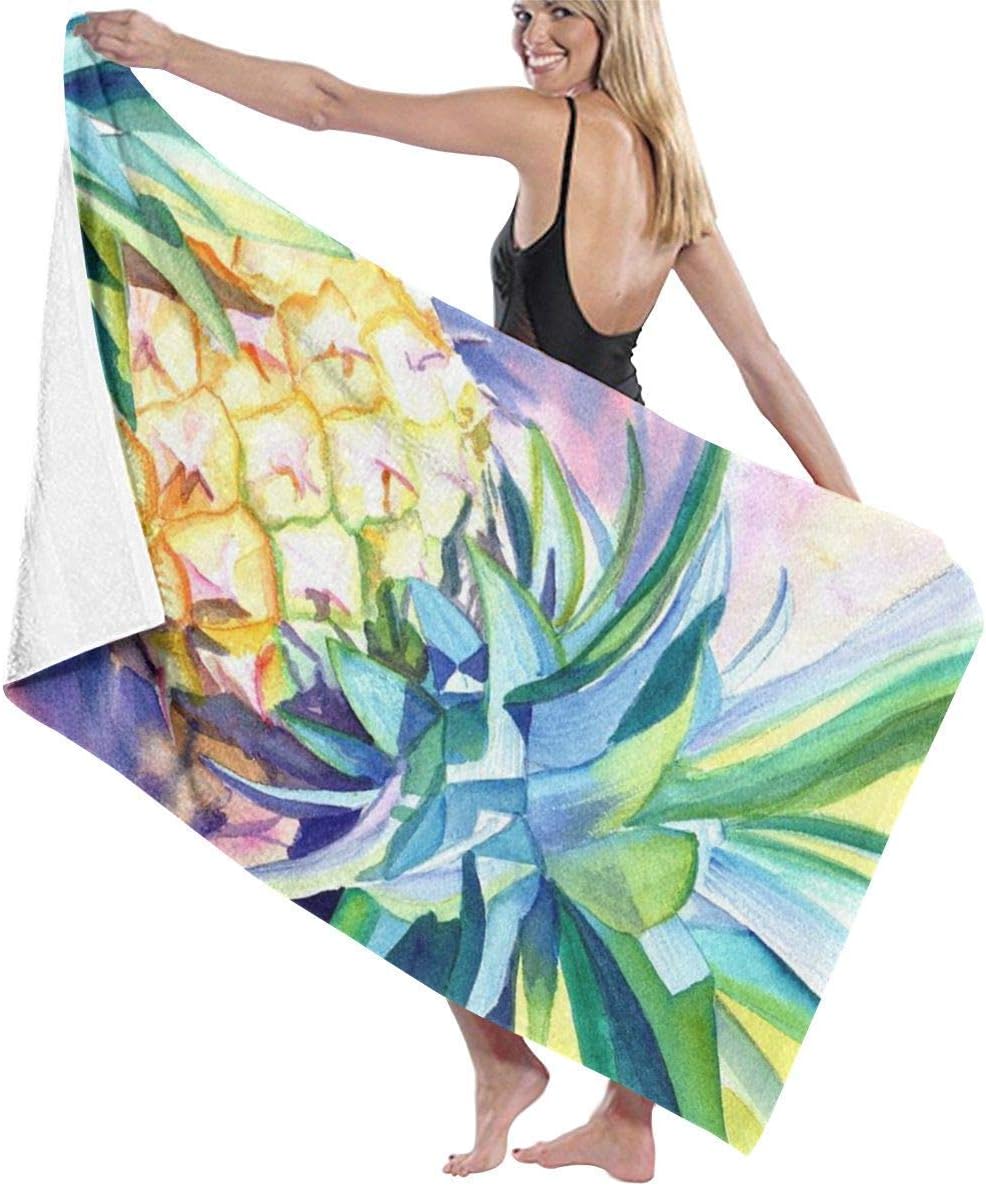 Ewtretr Tropical Pineapple Microfiber Beach Towels Quick Dry Super Absorbent Bathing Spa Pool Towels for Swimming & Outdoor, 31"x 51"