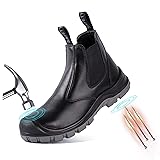 TAERDUN Steel Toe Work Boots for Men Slip-on