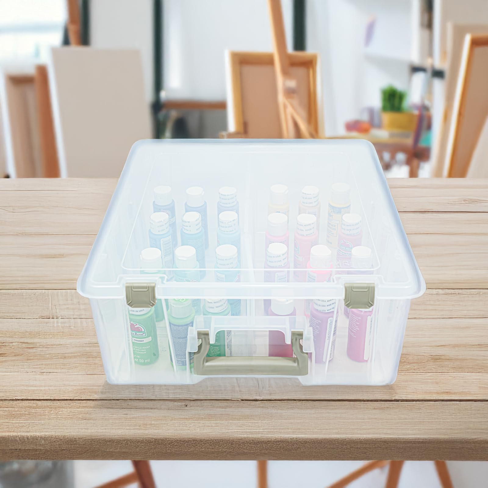 ArtBin 6990SO Super Satchel Double Deep Compartment Box - Art Storage with 8 Removable Compartments, Smart Closure for Craft Supplies (Gold - Pack of 1)