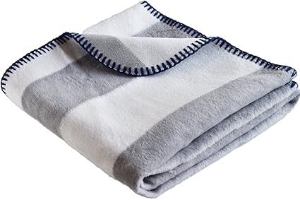 Amazon ブルーム ネイジュ ブランケット 日本製 コットン あたたか ひざ掛け リッシュボーダー ネイビー ひざ掛け ハーフケット オンライン通販