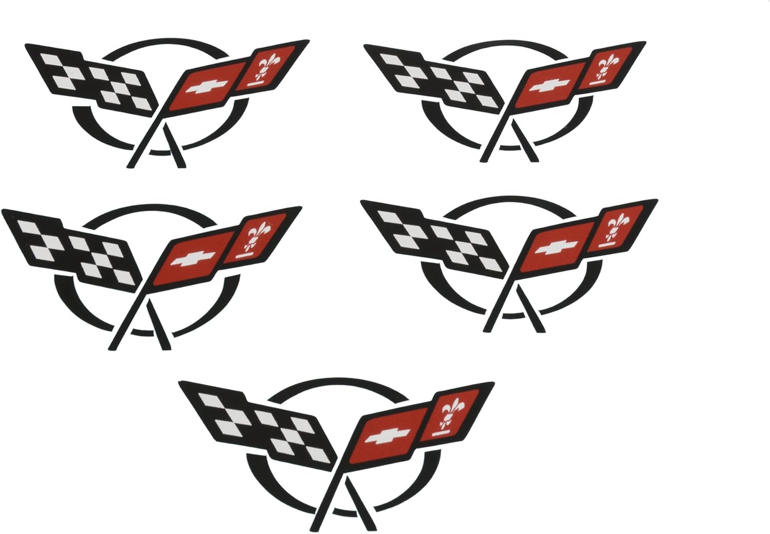 20002004 Corvette Wheel Center Cap Decal C5 Set of 5 Automotive