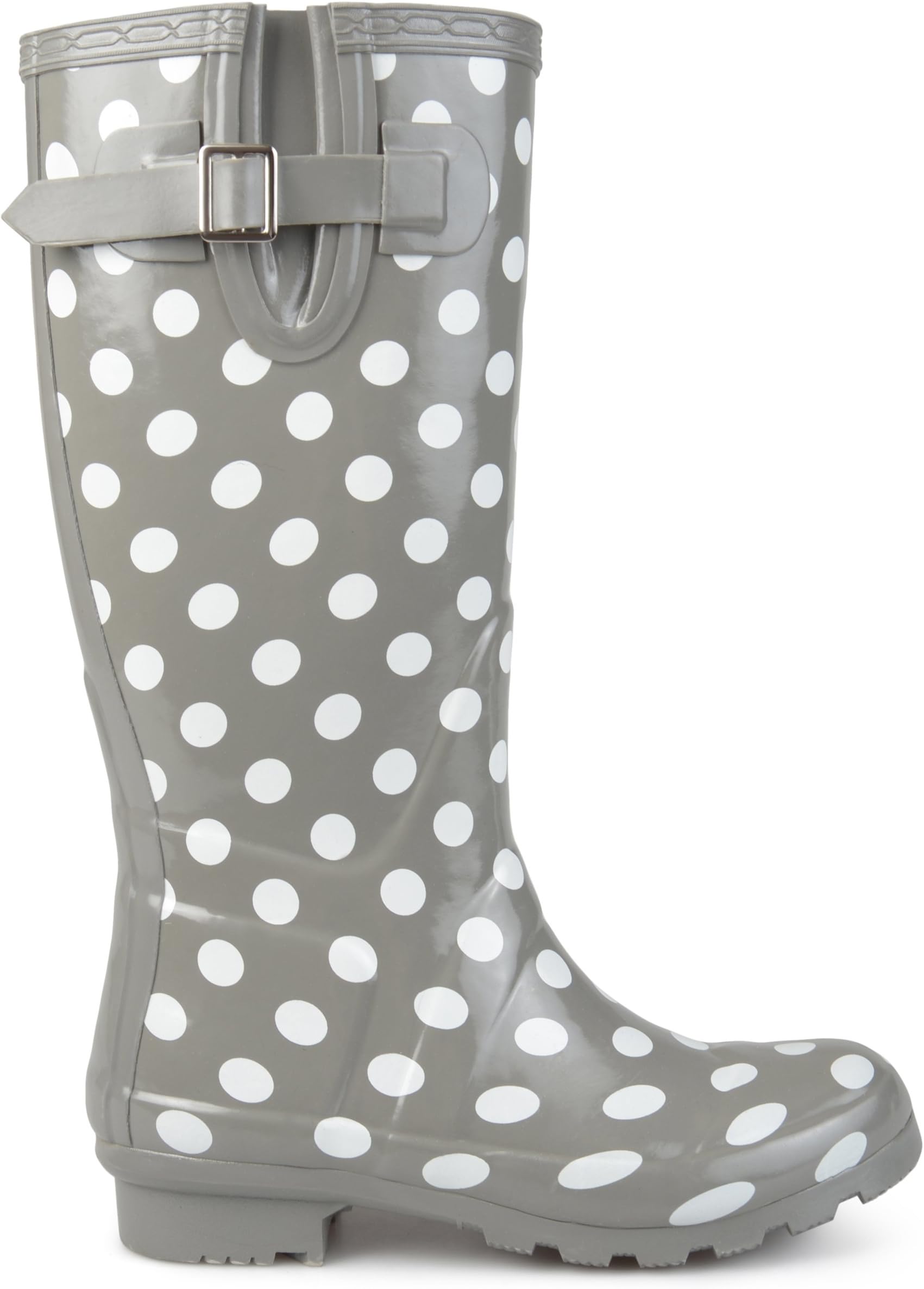 Brinley Co. Womens Mizzle Rubber Patterned Rain Boots