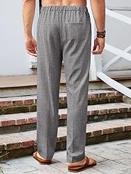 Runcati Mens Casual Pants Elastic Waist Lightweight