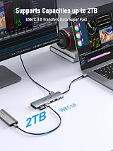Lemorele USB C Dock 10 in 1 Dual HDMI 4K 100W PD 4 USB 3.0 SD/TF Dock view 7