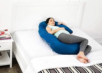 Amazon Brand - Solimo Maternity Pillow, Medium, Deep Teal