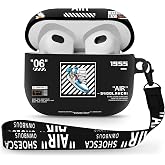 Gedicht for Airpods 3rd Generation Case, Cute Cool Blue Shoes Pattern TPU Soft Cases for Airpods 3rd Case Cover, Shockproof for Airpods 3 Case Men Women with Lanyard &amp; Keychain
