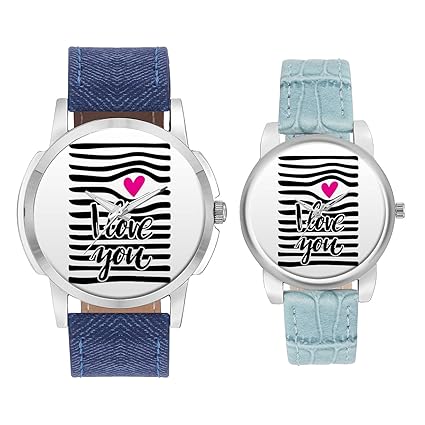 Gifts for Couple, Multicolor Dial Wrist Watch for Men and Women