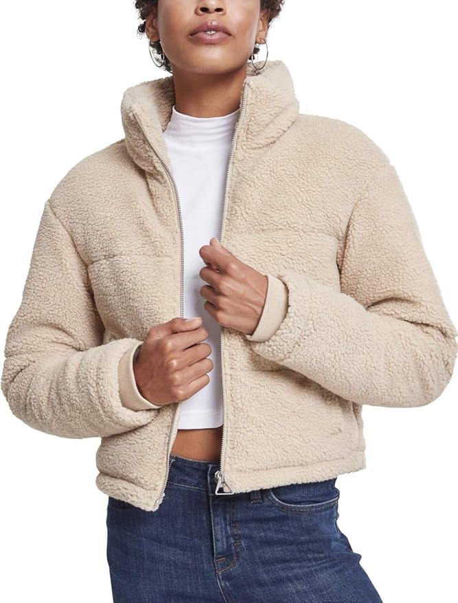 Urban Classics Ladies Boxy Sherpa Puffer Jacket Chaqueta para Mujer